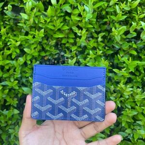 Goyard Navy and White Card Holder